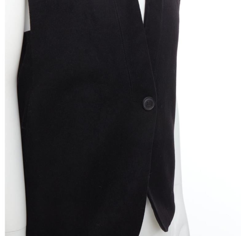 Christophe LEMAIRE gilet in vita in lana nera con impunture minime Sz2 M. in vendita 2