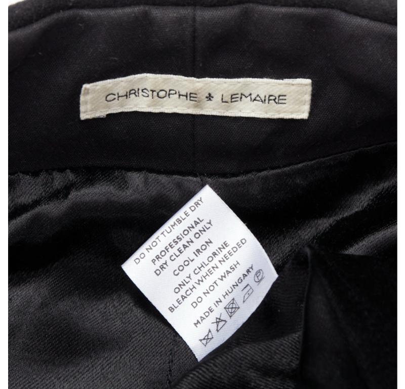 Christophe LEMAIRE gilet in vita in lana nera con impunture minime Sz2 M. in vendita 3