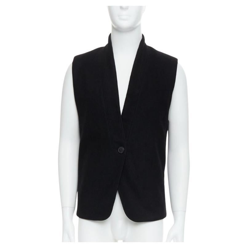 Christophe LEMAIRE gilet in vita in lana nera con impunture minime Sz2 M.
