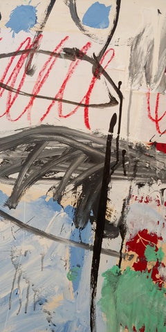 "Summer Rain", Acrylic paint and Fabric framed, 50x34