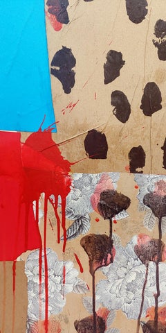 "Afternoon in Paris" Acrylic, fabric, and collage  53x37