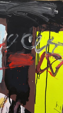"La Ville Industrielle" (The Industrial City) acrylic and collage