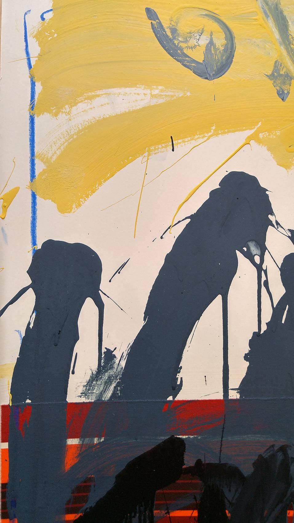 „Rote Streifen-Sonnenaufgang“  Acryl,  54x38 (Abstrakter Expressionismus), Painting, von Christophe