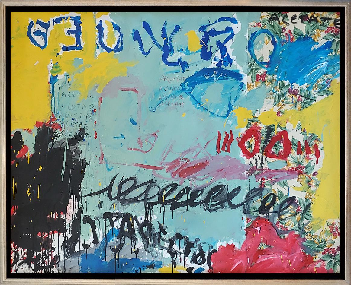 Abstract Painting de Christophe - "Vacaciones de verano" acrílico sobre lienzo con tela 46x56