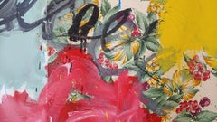 ""Summer Holiday"" Acryl auf Leinwand mit Stoff 46x56""