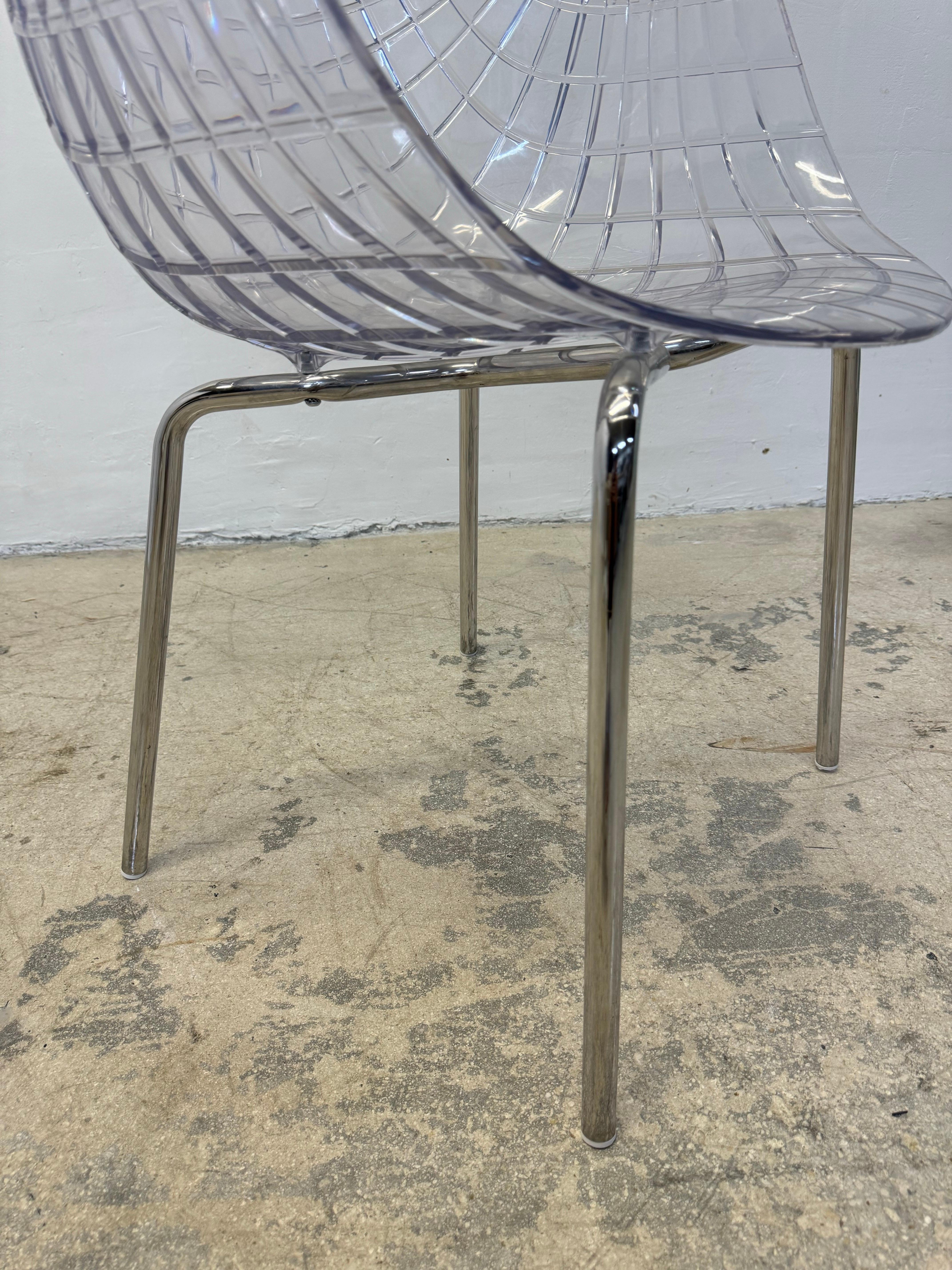 Christophe Pillet “Meridiana” Transparent Dining Chairs for Dríade - Set of Four For Sale 3