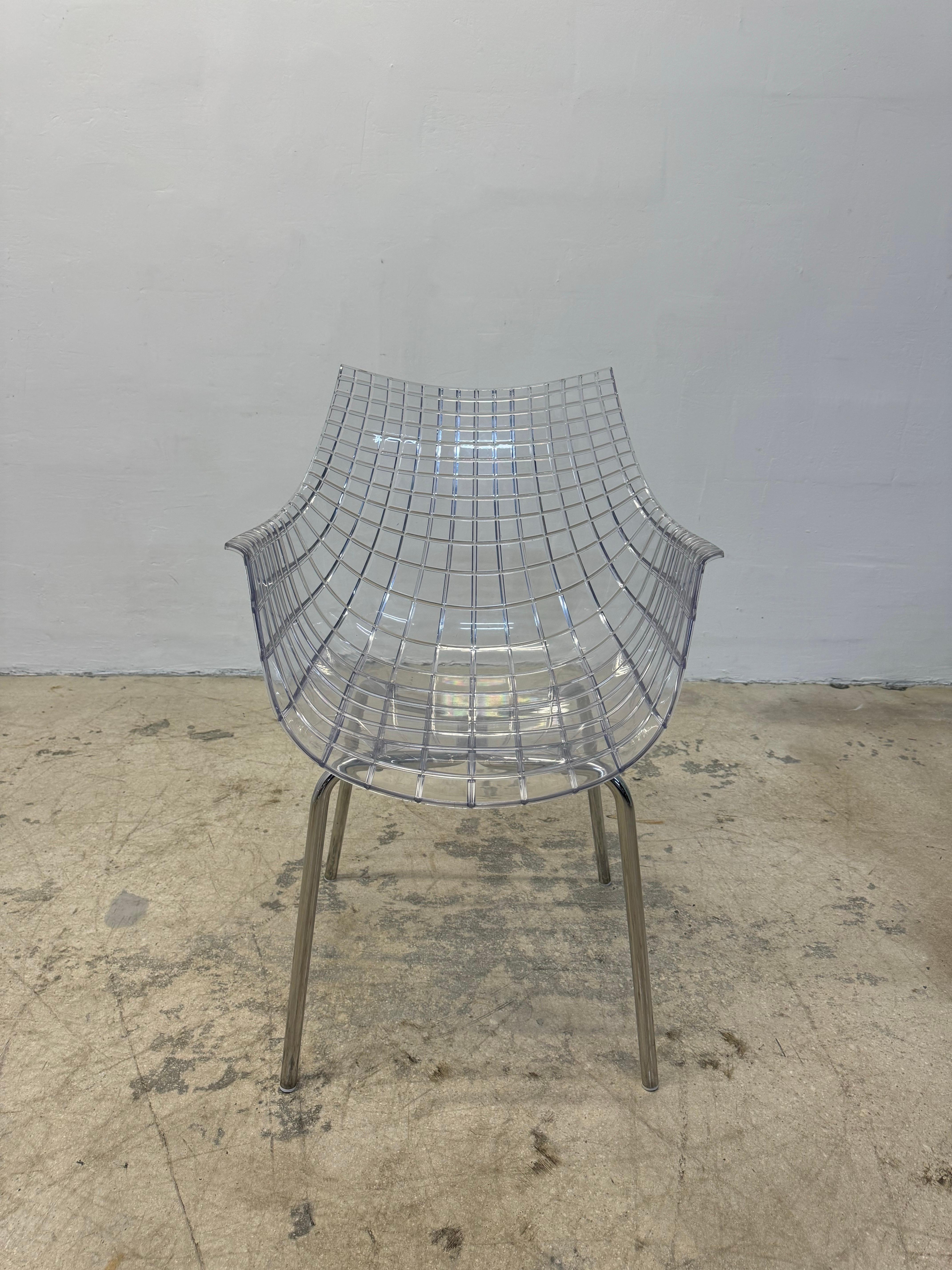 Modern Christophe Pillet “Meridiana” Transparent Dining Chairs for Dríade - Set of Four For Sale