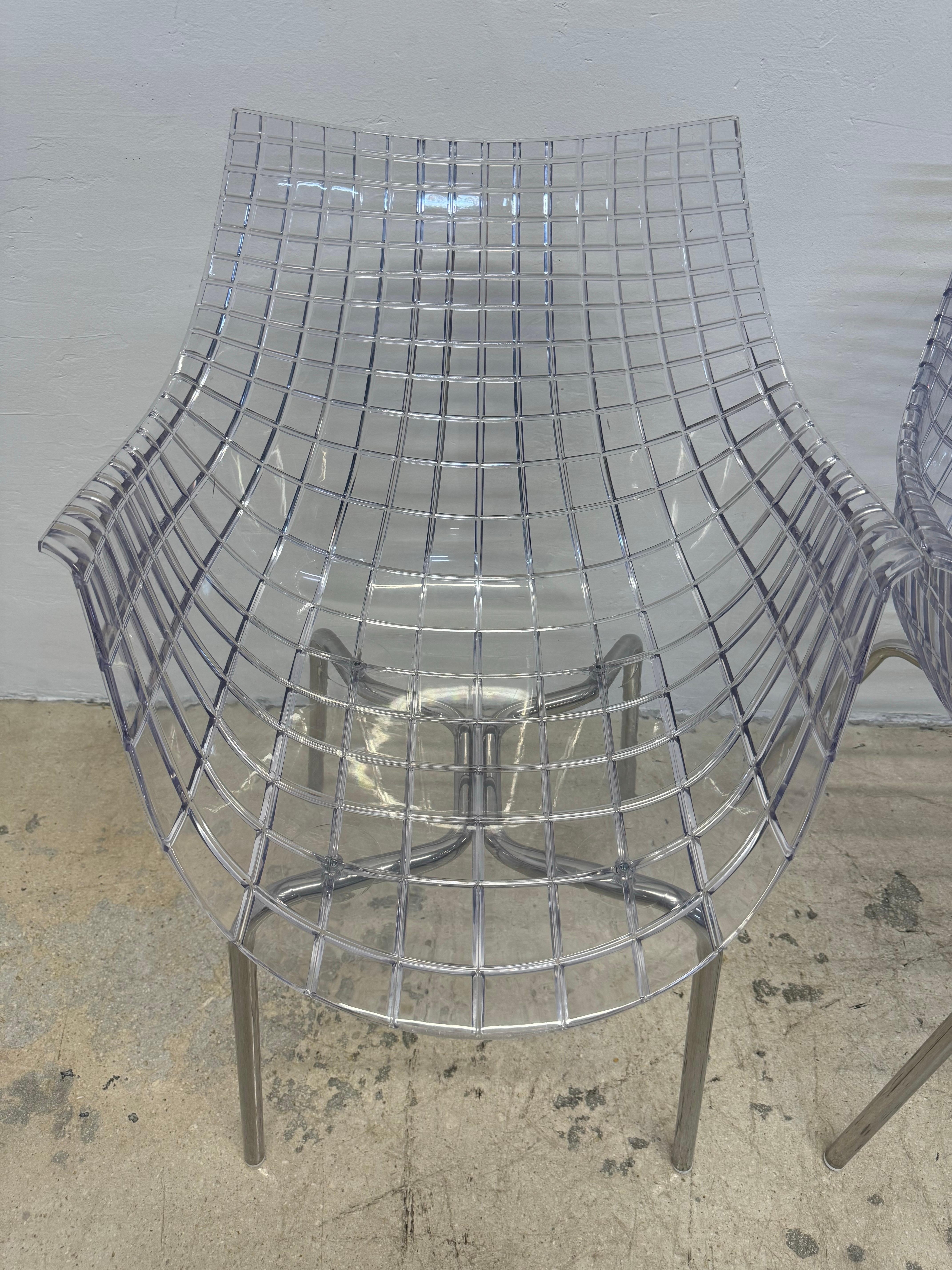 20th Century Christophe Pillet “Meridiana” Transparent Dining Chairs for Dríade - Set of Four For Sale
