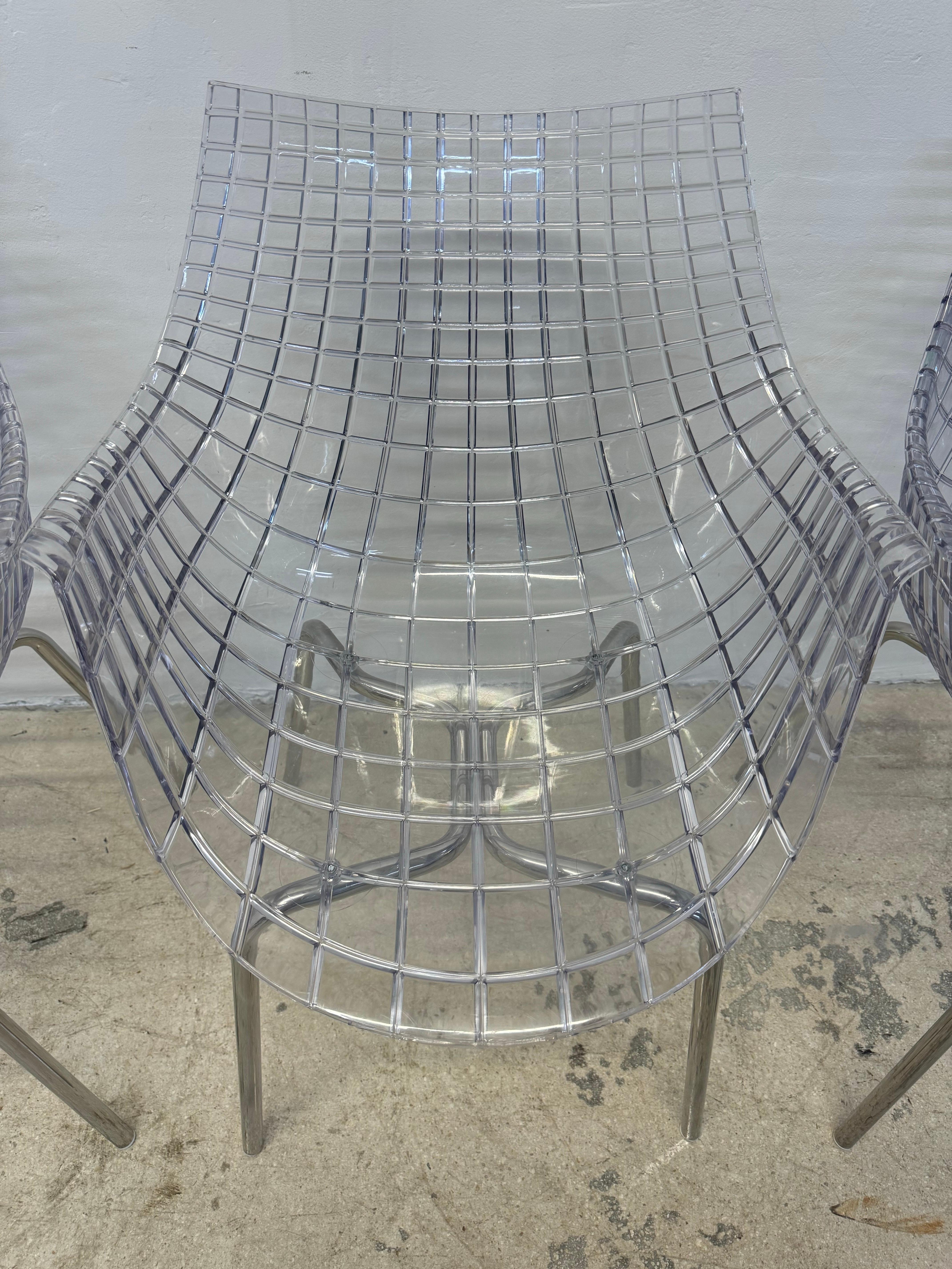 Christophe Pillet “Meridiana” Transparent Dining Chairs for Dríade - Set of Four For Sale 1