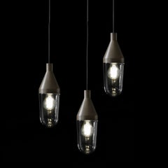 Christophe Pillet Set of Three Suspension Lamps 'Niwa' Beige Grey by Oluce