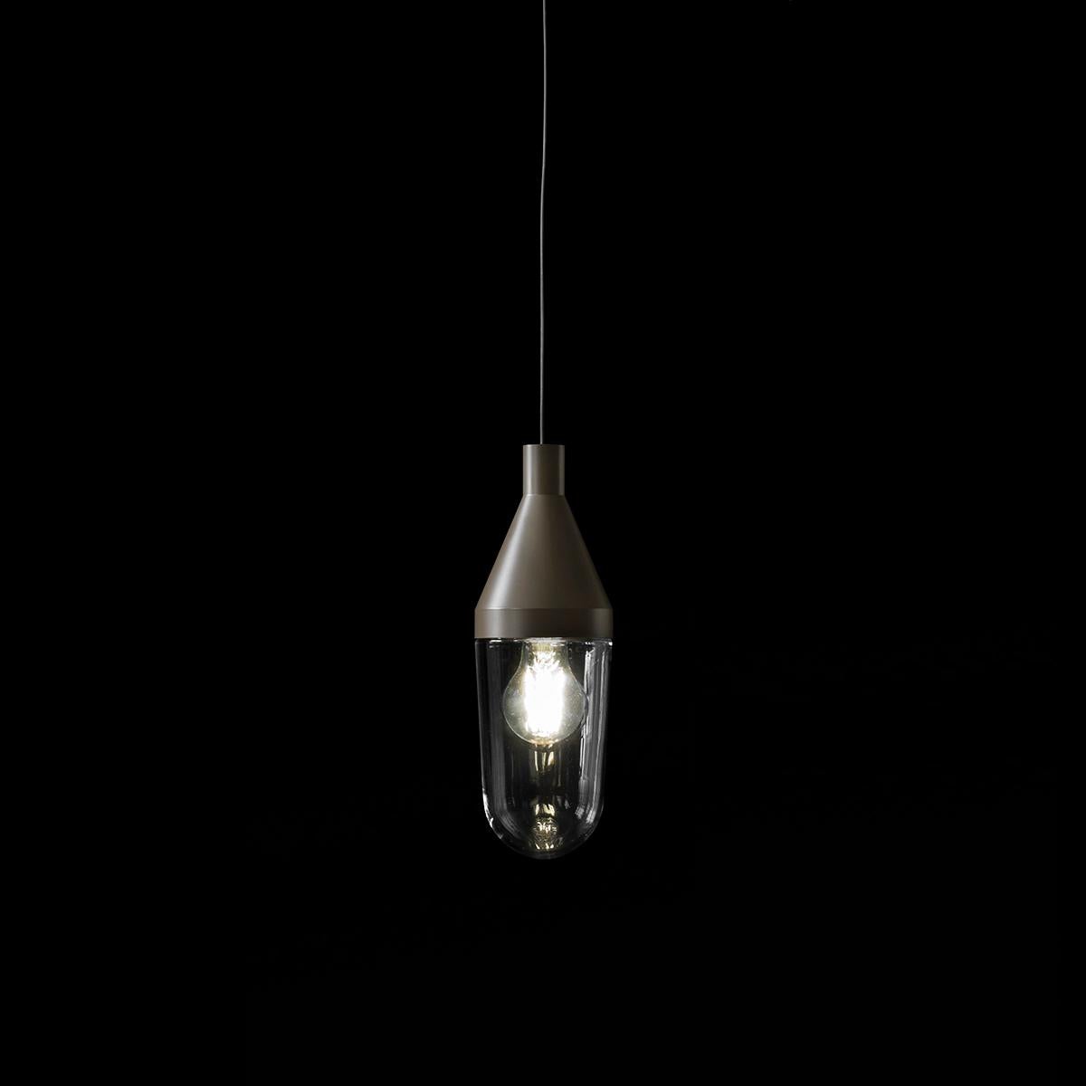 Mid-Century Modern Christophe Pillet Set of Three Suspension Lamps 'Niwa' Beige Grey by Oluce