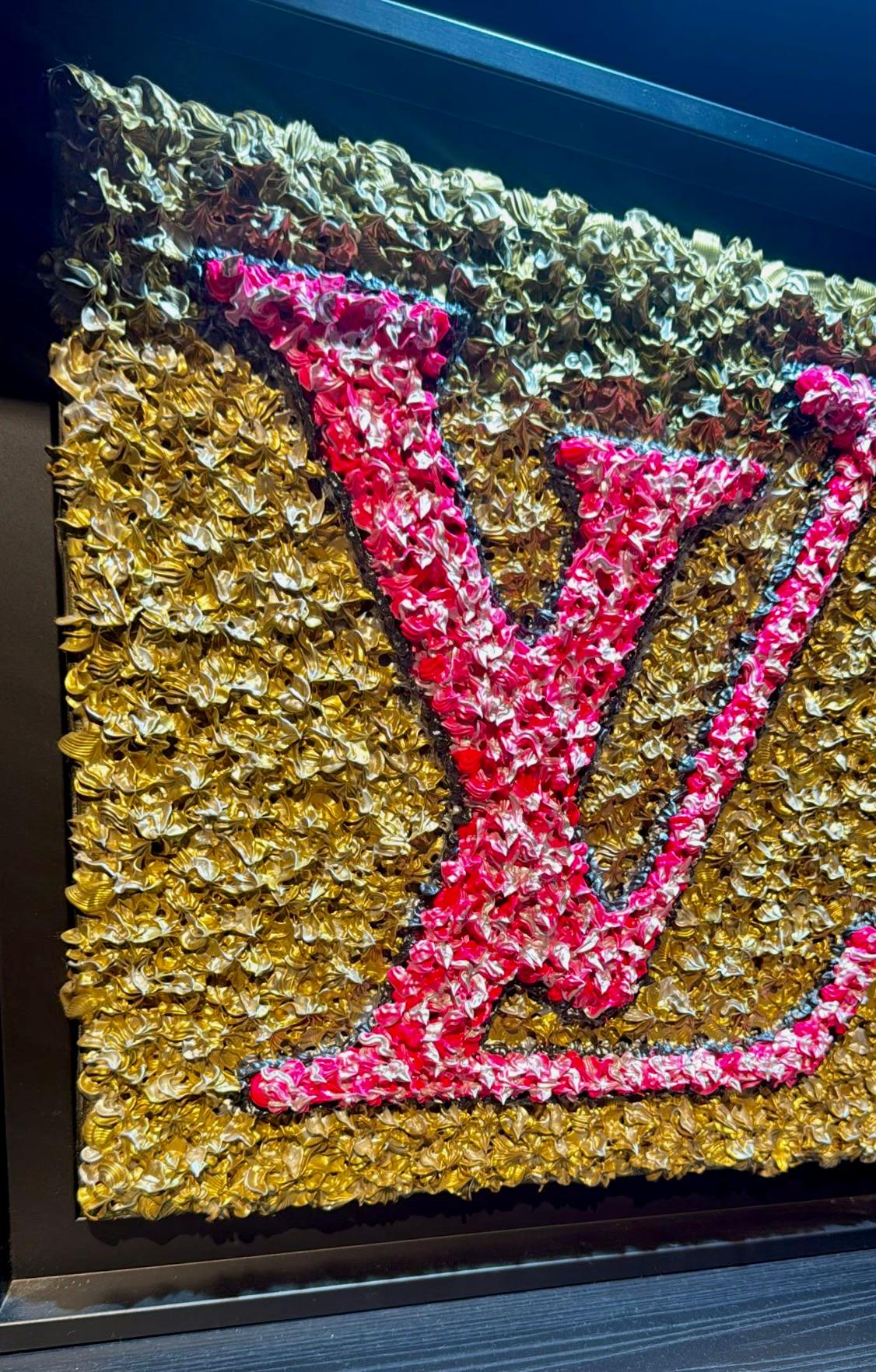 CHRISTOPHE S -  LV or et rose - Pop Art Mixed Media Art par christophe sola