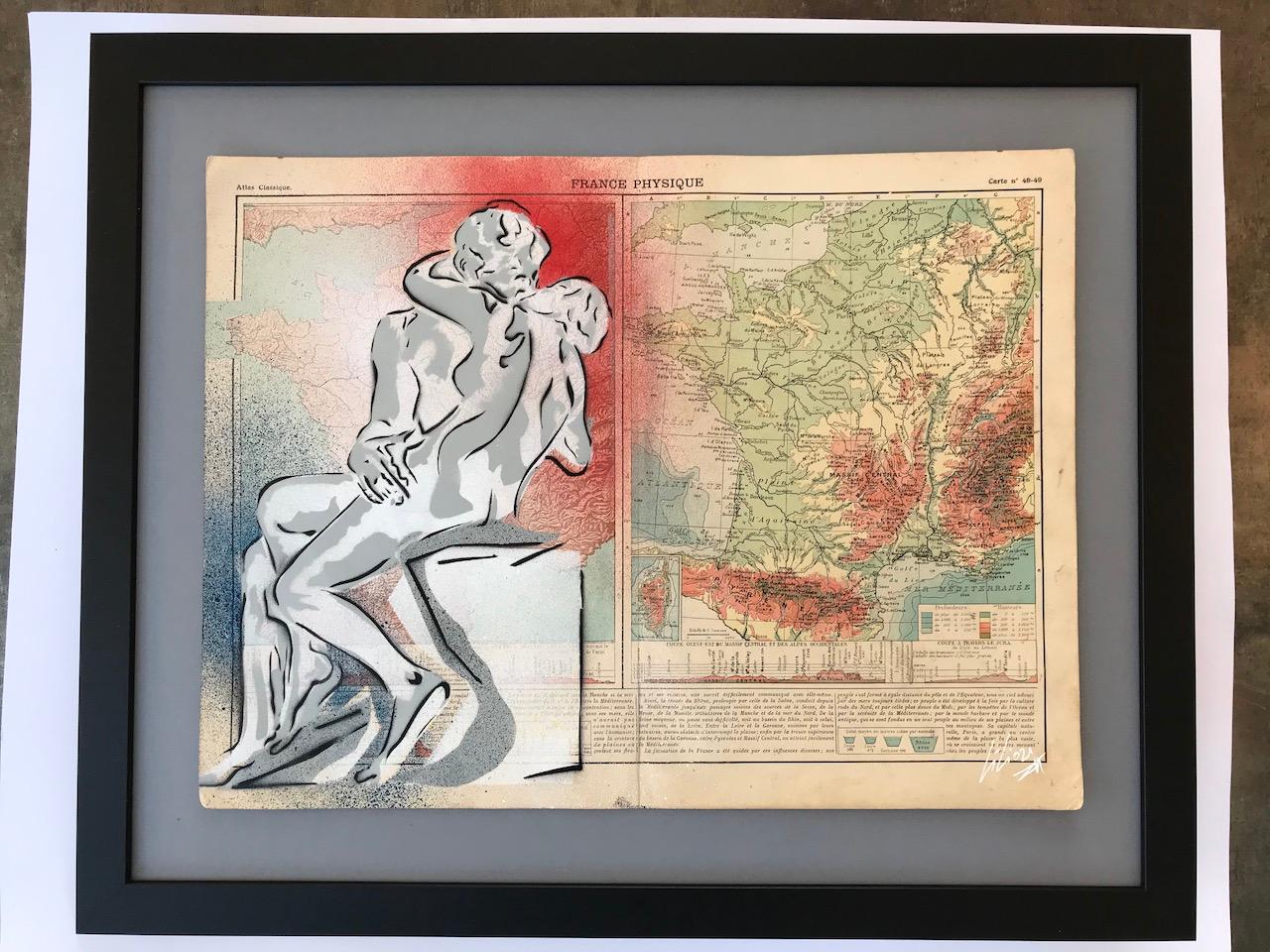 French Kiss  2021 - Mixed Media Art by Christophe Stouvenel