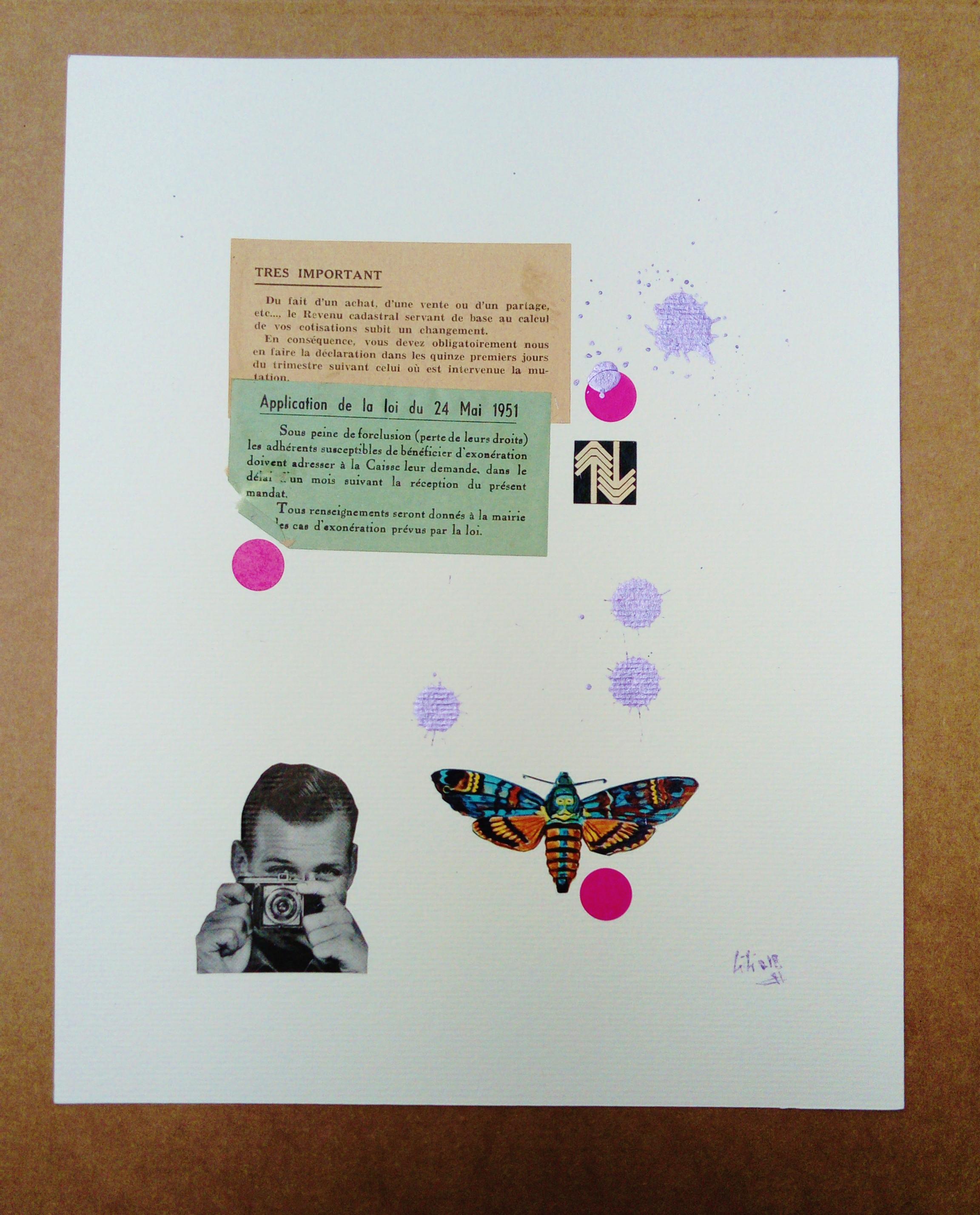 AUCUN SENS - 2018

Technique : Techniques mixtes, collage et encre sur papier à grain 300 grs
Dimensions : 24 x 30 cm
Signé par l'artiste, avec son certificat

Découpez des autocollants, collez des autocollants et faites tomber des taches d'encre