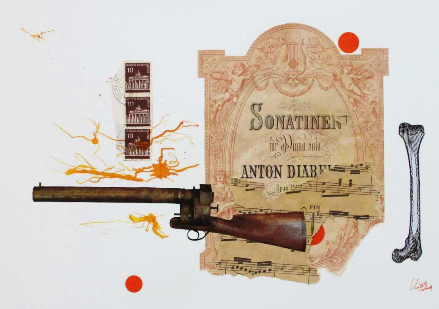 No SeNsE (orange) – Mixed Media Art von Christophe Stouvenel