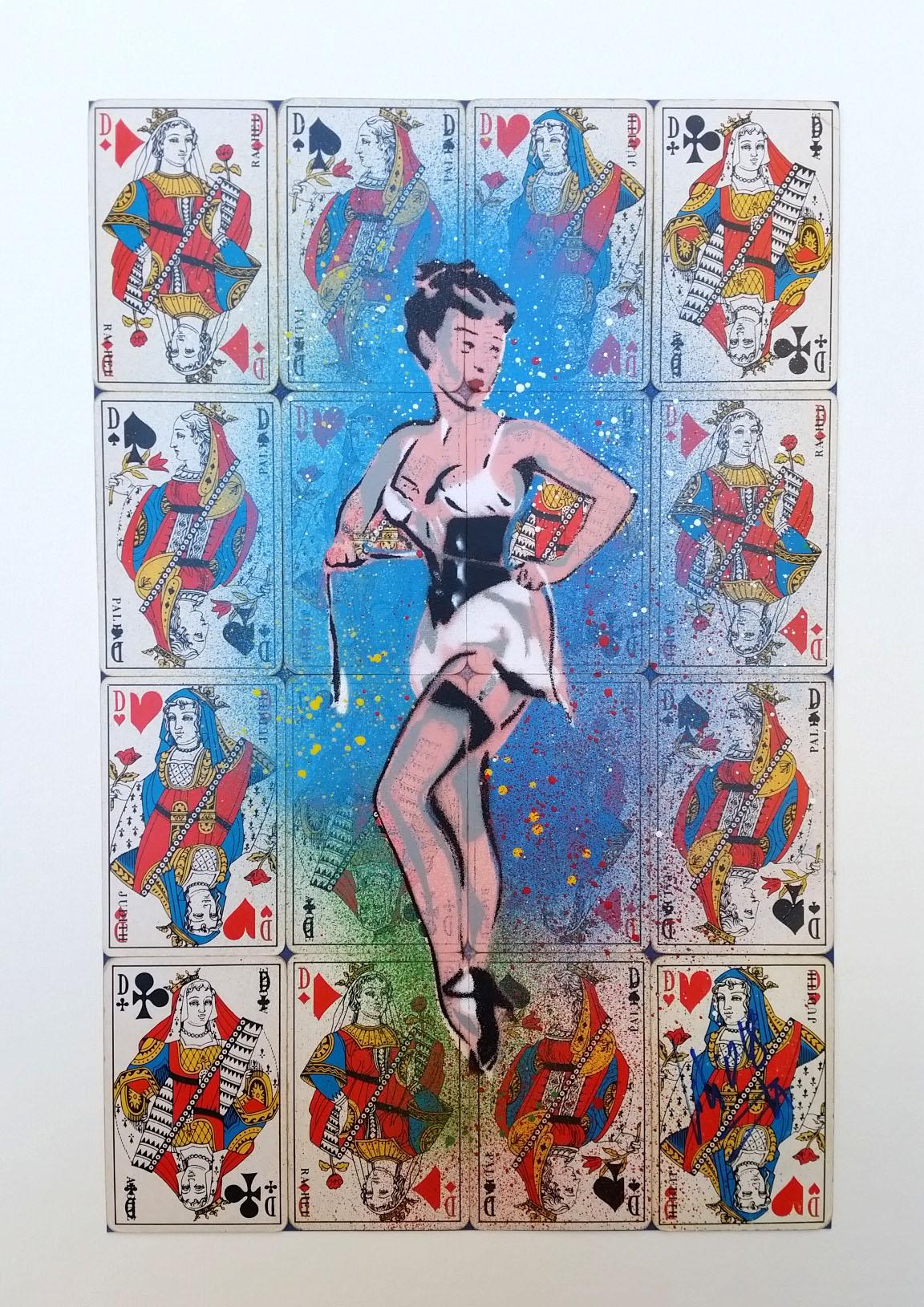 Dama del Strip Poker - Painting de Christophe Stouvenel