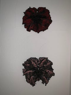 Primordial Garden L4, black and tan biomorphic flora-like ceramic sculpture