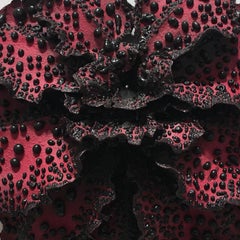 Untitled, red biomorphic flora-like ceramic sculpture, 2016