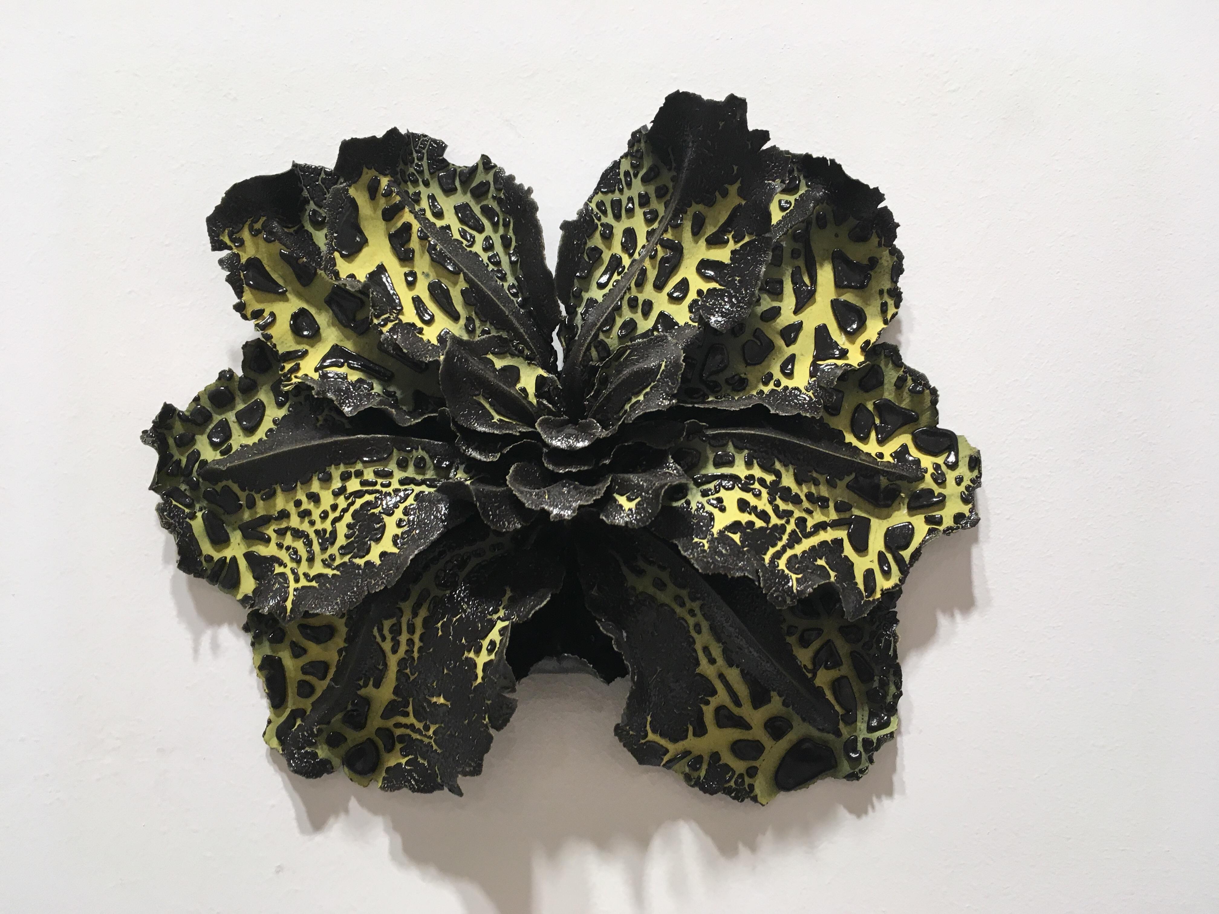 Christopher Adams’s ceramic sculptures play on the concept of adaptive radiation, whereby a pioneering organism enters an untapped environment and then differentiates rapidly without departing too much from its original form. While they have a