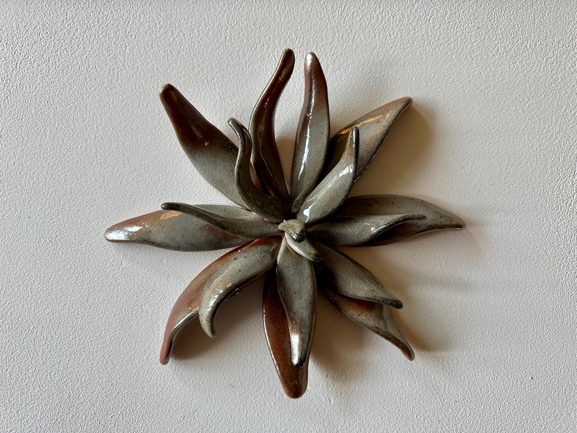 Untitled CA245, Organic Wall-Mounted Ceramic Sculpture with Glossy Earth Tones