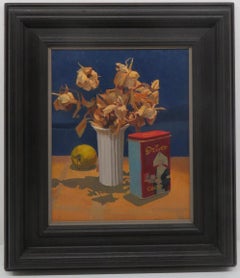 Vintage CHRISTOPHER AGGS R.B.A. English MODERNIST Still Life of Flowers OIL PAINTING 