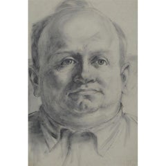 Christopher Alexander (1926-1982) - 1948 Shoe Polish Drawing, A Portly Man