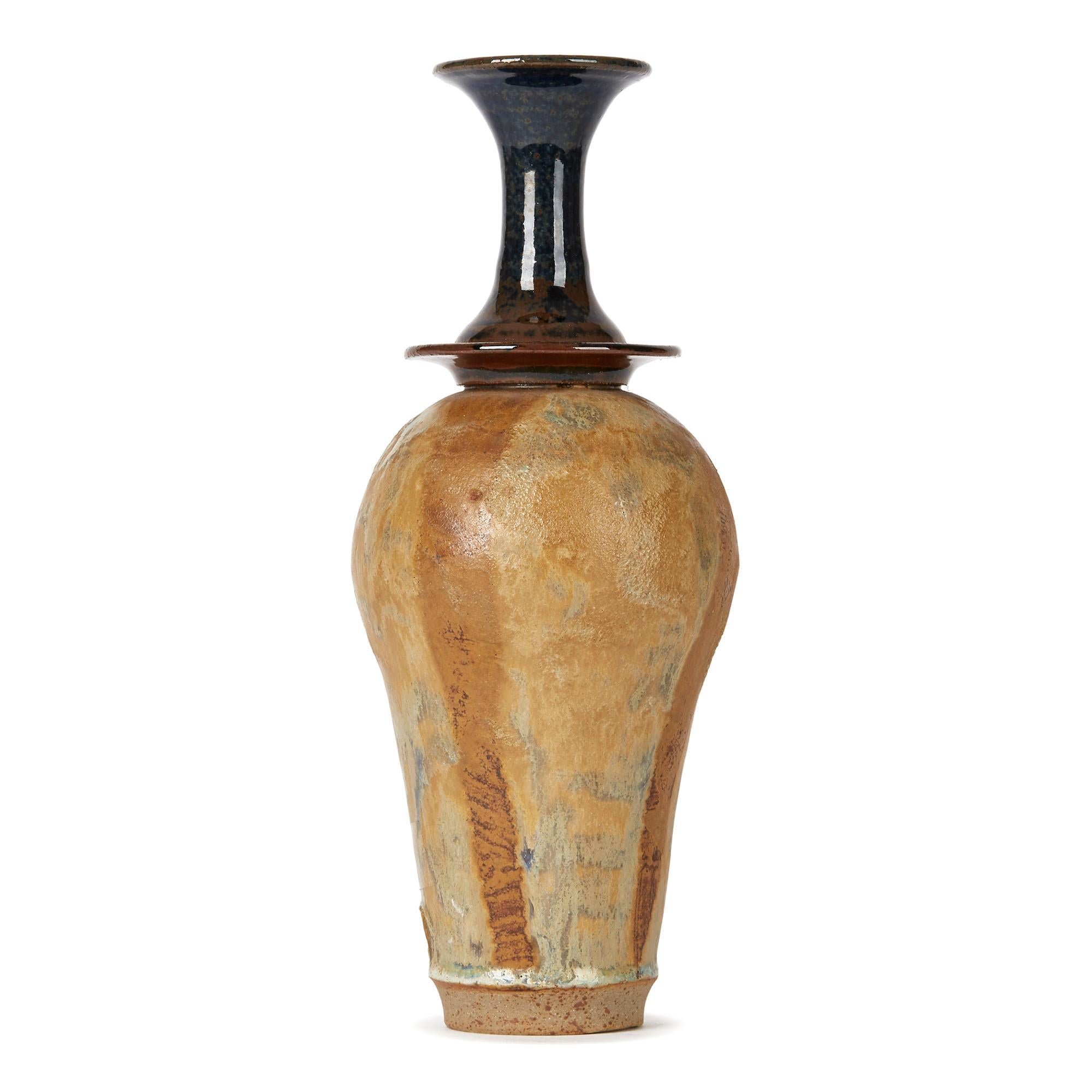 Christopher Anderson Textured Studio Pottery Vase In Good Condition For Sale In Bishop's Stortford, Hertfordshire