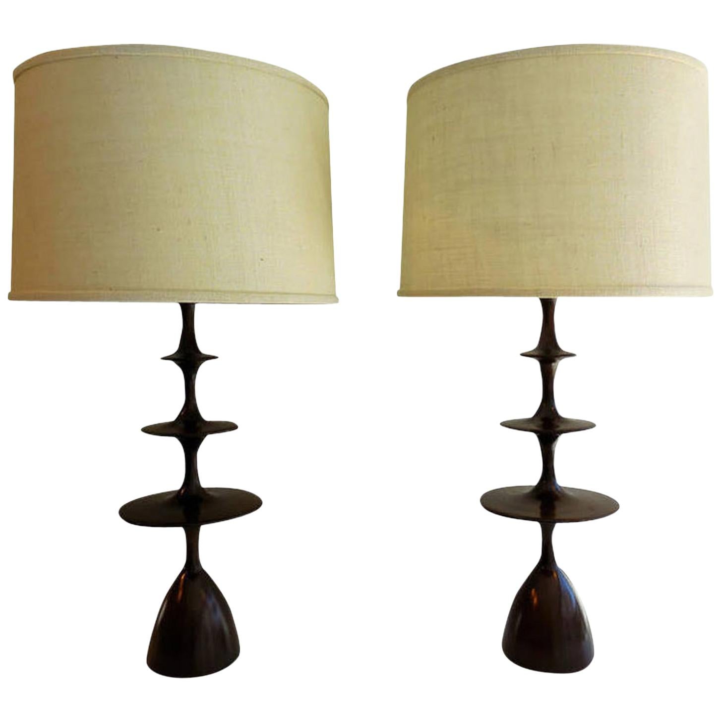 Christopher Anthony Ltd. "Metro" Table Lamp in Polished Walnut For Sale