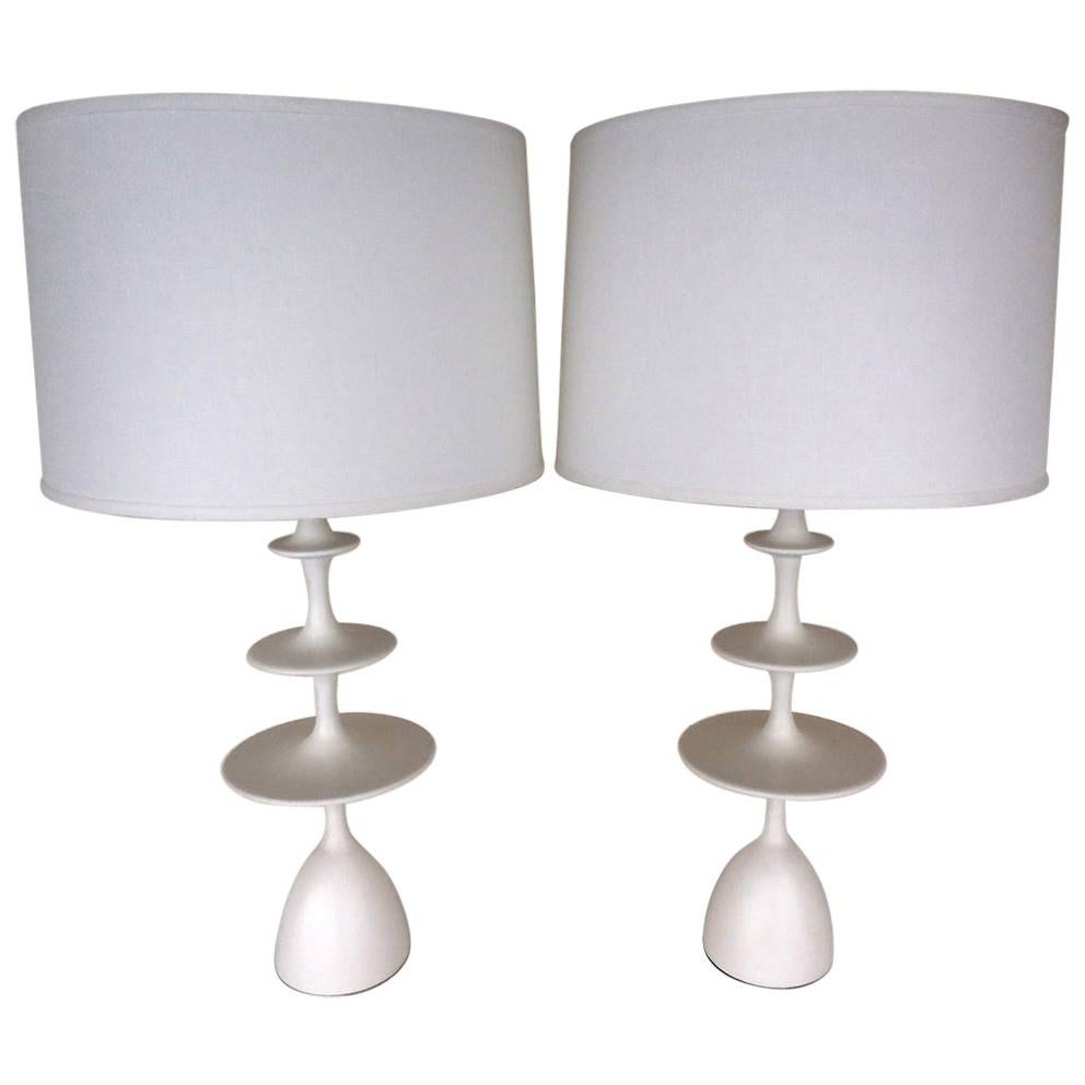Christopher Anthony Ltd. "Metro" Table Lamp in Waxed Gesso Finish For Sale