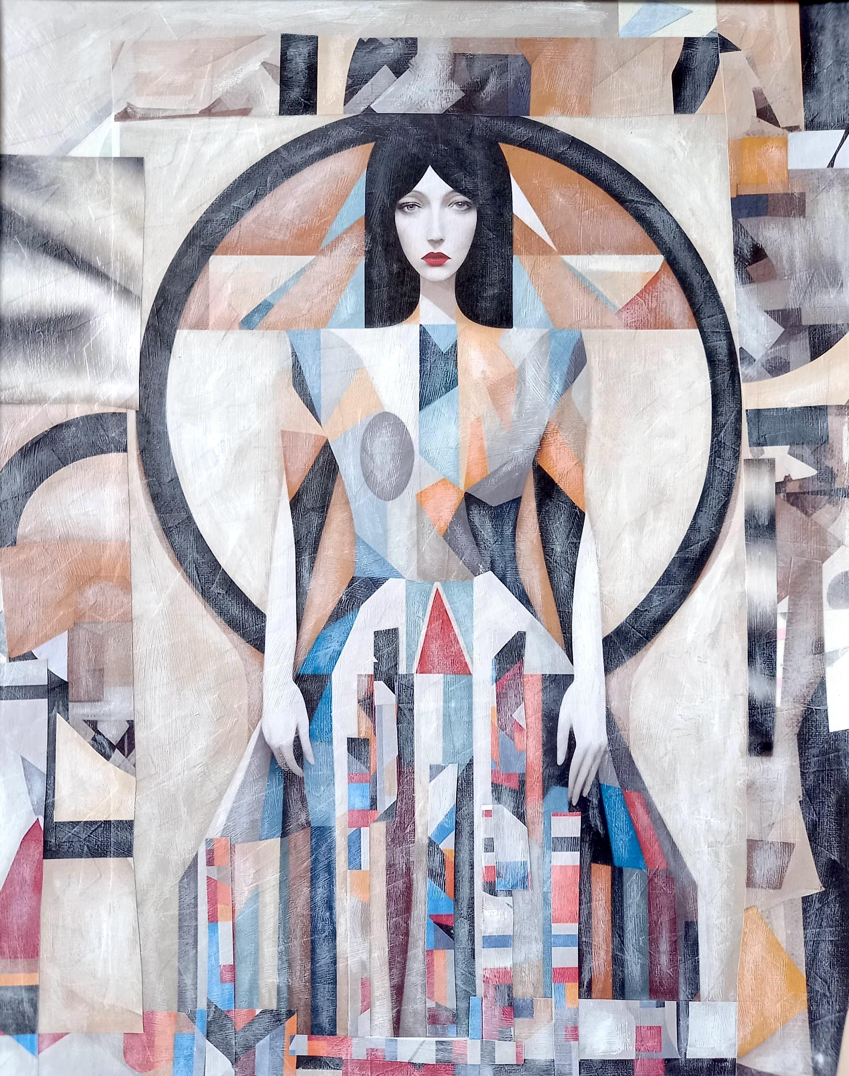 Richtungswechsel aus dem Studio von Christopher Barrow. Sehr elegant

Gemischte Medien, Öl und Collage auf Karton.  Bild 20