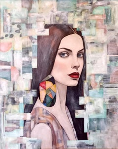 Isla.  Contemporary Figurative Mixed Media Painting