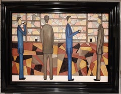 At The Bar, Contemporary Figurative Oil Painting