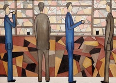 At The Bar, Contemporary Figurative Oil Painting