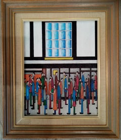 "At The Pub". Contemporary Figurative Abstract Oil Painting