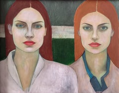 "Avery and Hazel"  Contemporary Figurative Oil Painting