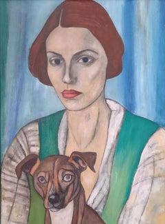 "Eleanor and Baxter"  Contemporary Figurative Oil Painting