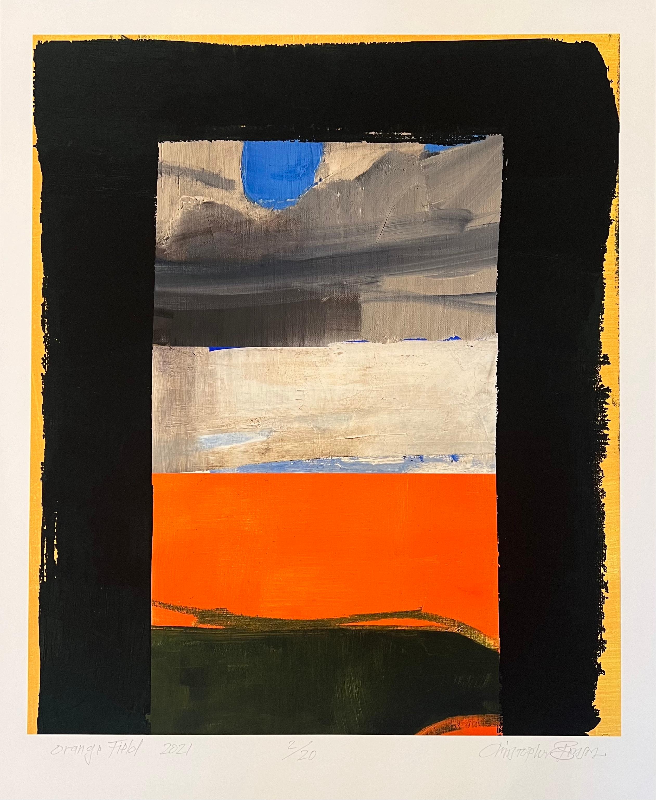 Christopher Benson Abstract Print - Orange Field