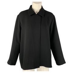 CHRISTOPHER CALVIN Size M Black Polyester Solid Jacket