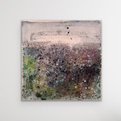 Village Dans La Brume - Peinture à l'huile contemporaine représentant un paysage abstrait