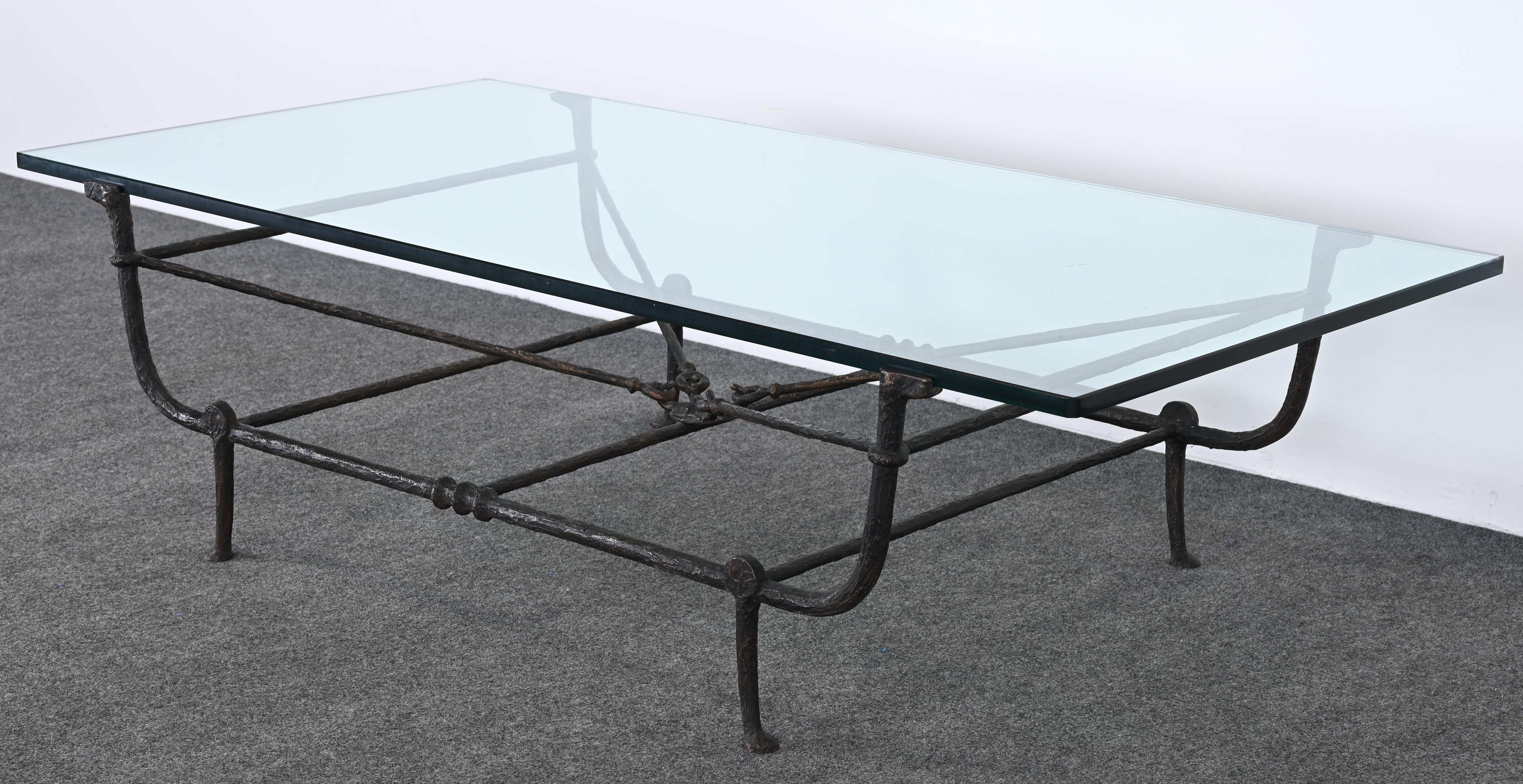 American Christopher Chodoff Bronze Coffee Table in the Manner of Diego Giacometti, 1980s