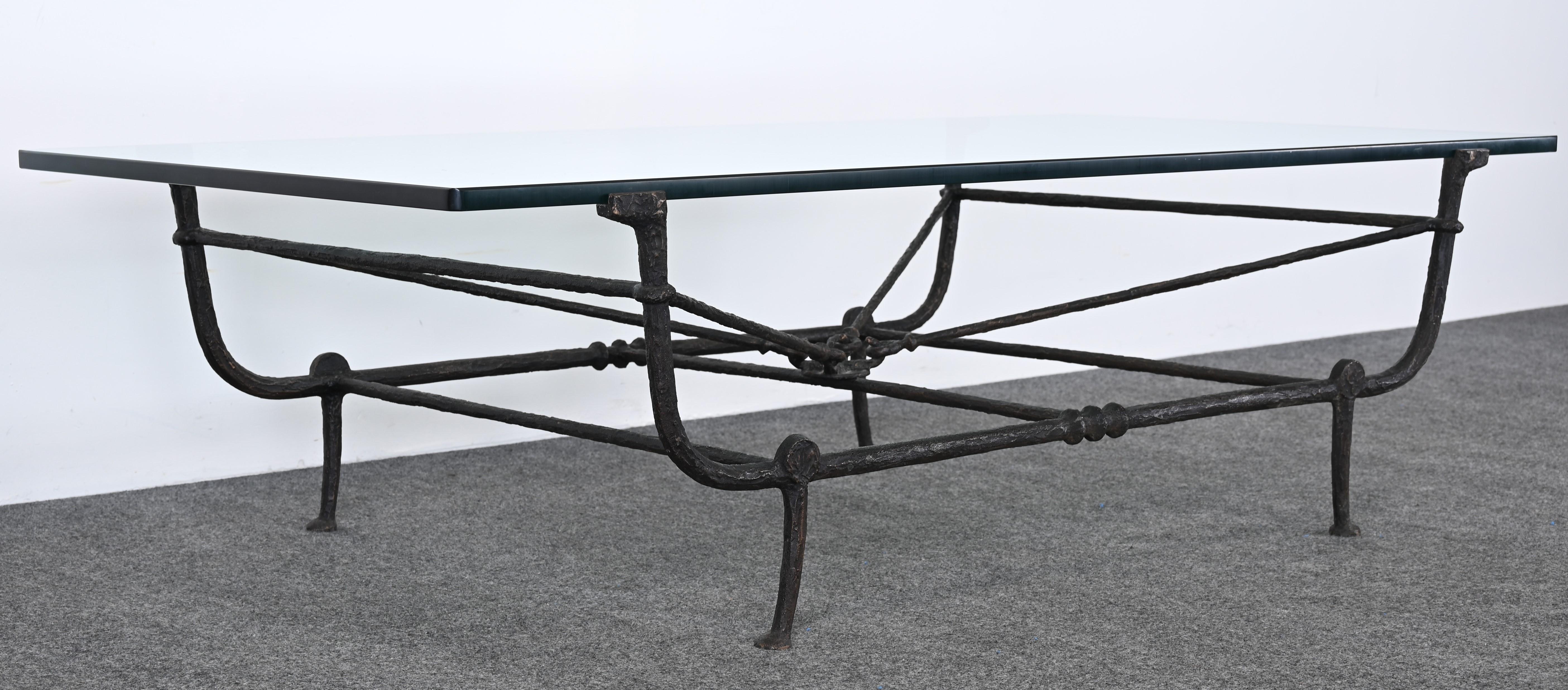 Christopher Chodoff Bronze Coffee Table in the Manner of Diego Giacometti, 1980s In Good Condition In Hamburg, PA