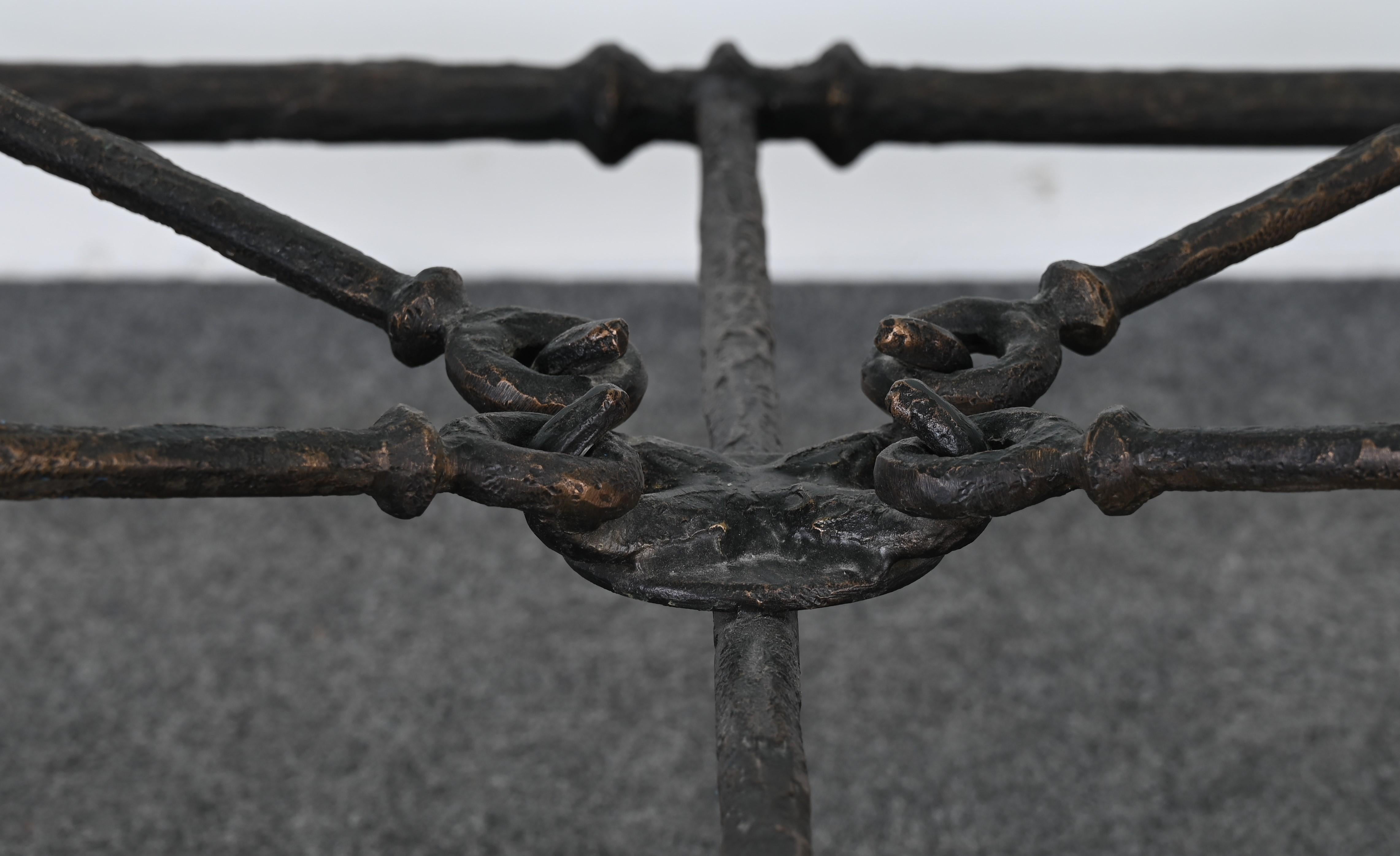 Christopher Chodoff Bronze Coffee Table in the Manner of Diego Giacometti, 1980s 1