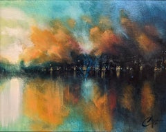 "Misty City", Oil Painting