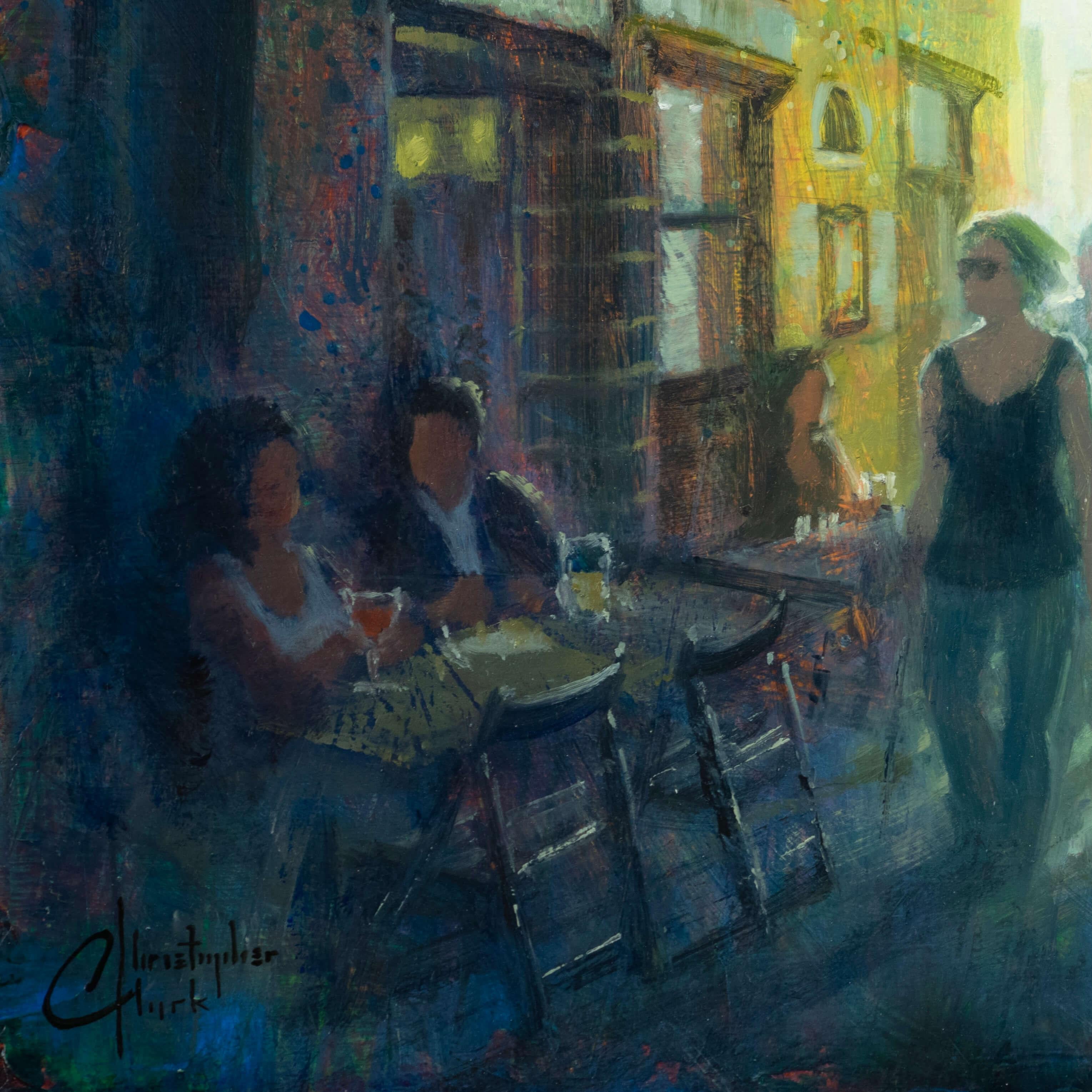 „Corridor Cafe“ von Christopher Clark, Original-Ölgemälde im Angebot 2