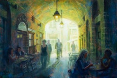 "Corridor Cafe" by Christopher Clark, Original Oil Painting