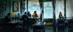 Peinture à l'huile « New York City, Cafe 1 »