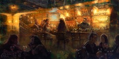 "Night Out with Friends 2" by Christopher Clark, Original Oil Painting