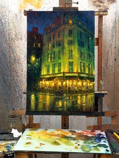 "Paris, Cafe Atmosphere" Oil Painting