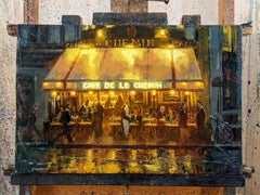 "Paris, Cafe de le Chemin" Oil Painting