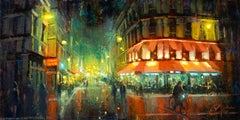 "Paris, Rainy Street 2" Oil Painting